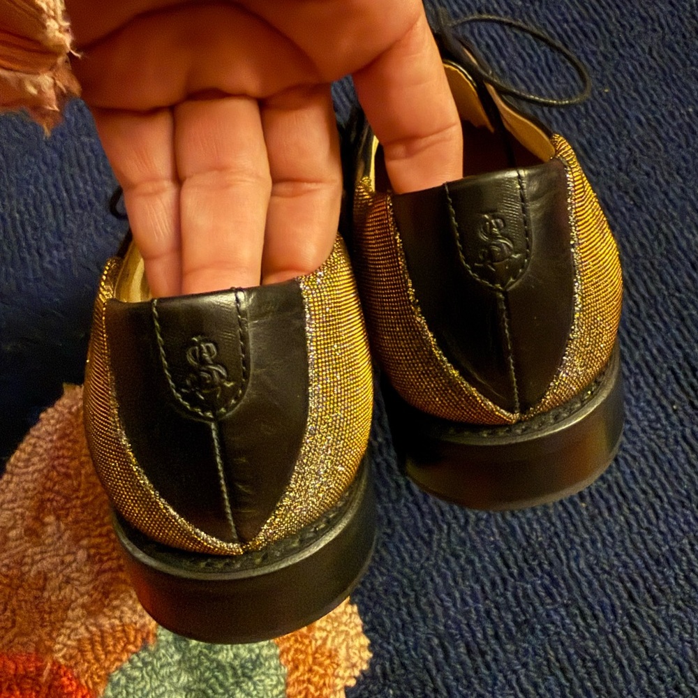 The Office of Angela Scott Mr. Smith Stripe Oxford In Black Metallic - Picture 5 of 13